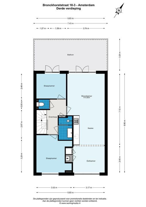 Bronckhorststraat 18 3, Amsterdam plattegrond-49