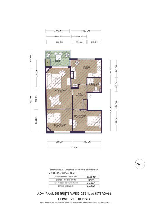Admiraal De Ruijterweg 256 1, Amsterdam plattegrond-21