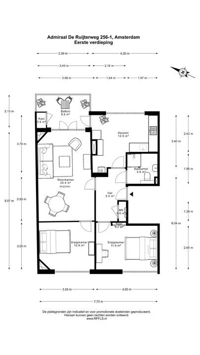 Admiraal De Ruijterweg 256 1, Amsterdam plattegrond-21