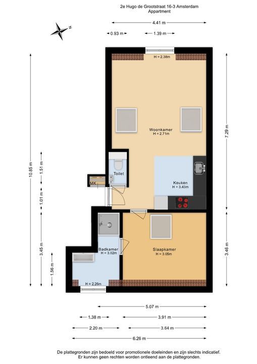 Tweede Hugo de Grootstraat 16 3, Amsterdam plattegrond-26