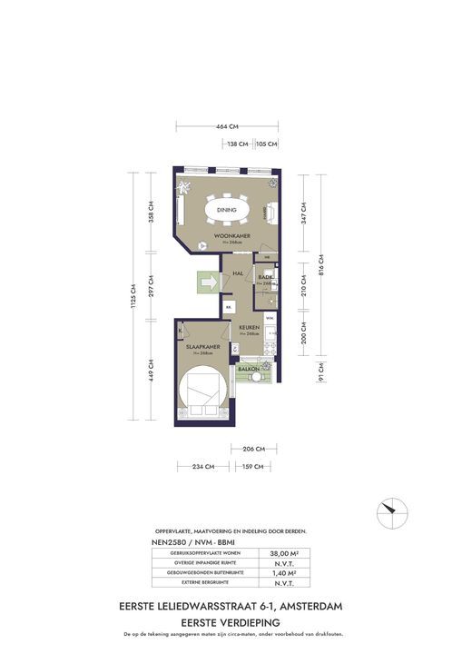 Eerste Leliedwarsstraat 6 1, Amsterdam plattegrond-18