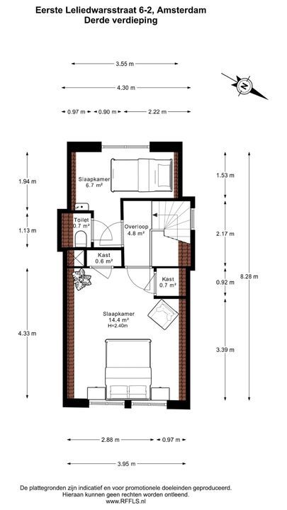 Eerste Leliedwarsstraat 6 2, Amsterdam plattegrond-29