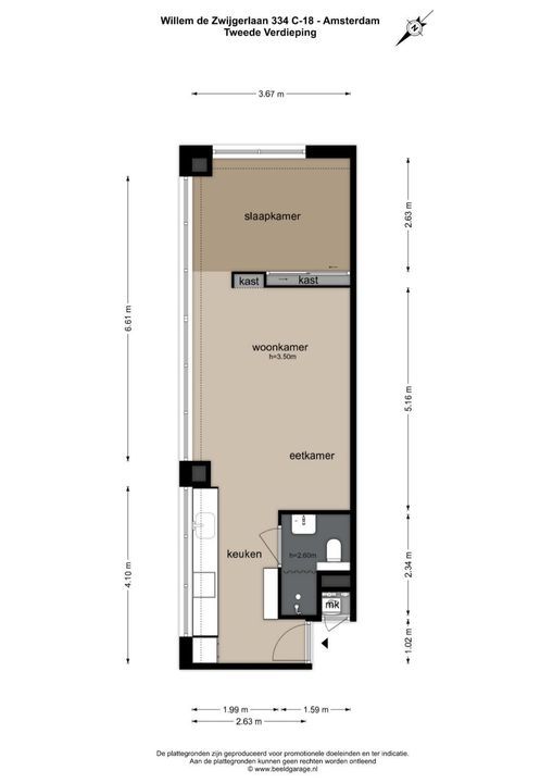 Willem de Zwijgerlaan 334 C 18, Amsterdam plattegrond-14