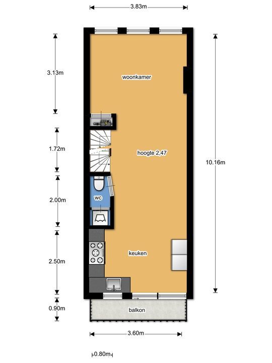 Kinkerstraat 142 A 3, Amsterdam plattegrond-17