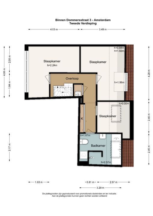 Binnen Dommersstraat 3, Amsterdam plattegrond-53