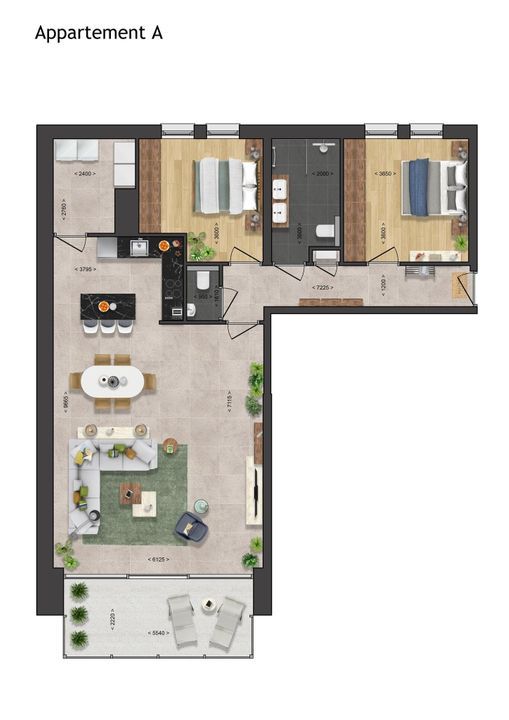 Fiora: Appartement A 4, Goes plattegrond-10