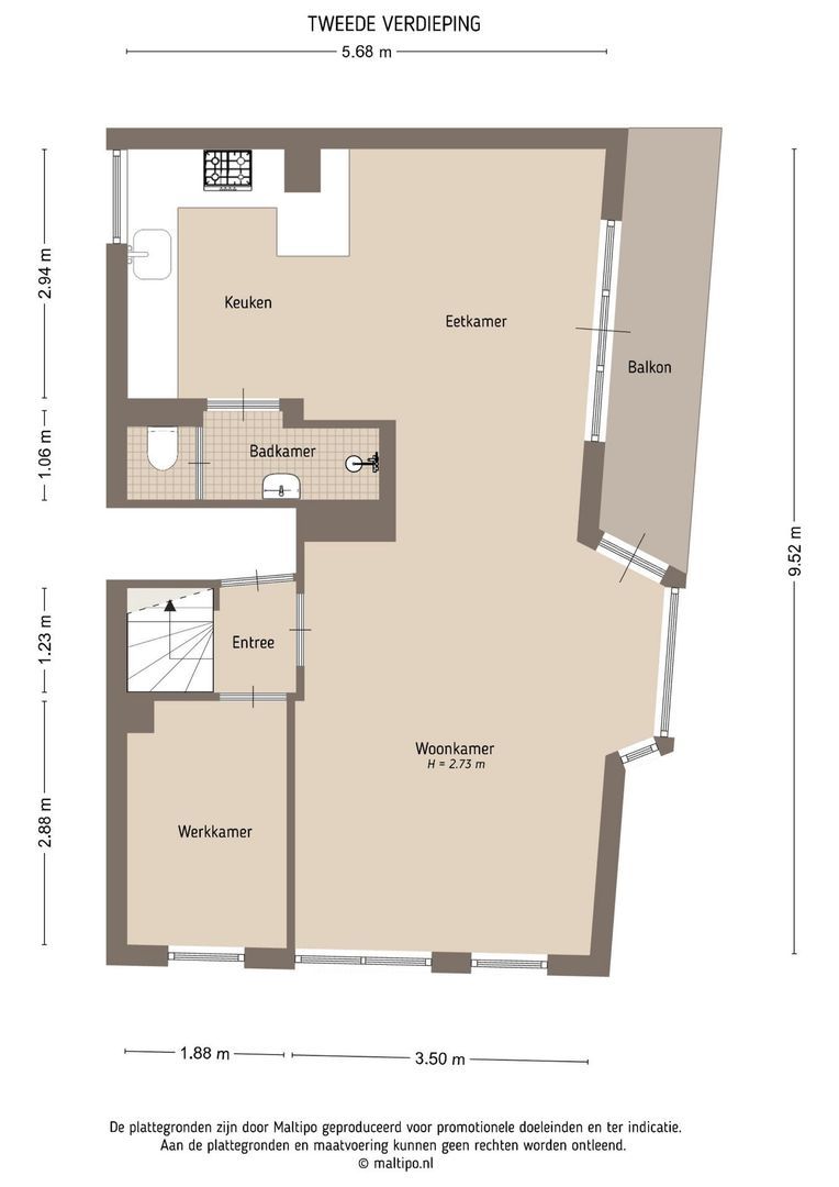 Tolsteegsingel 48 A, Utrecht plattegrond-45