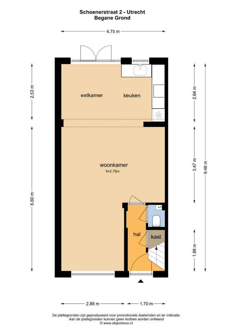 Schoenerstraat 2, Utrecht plattegrond-37