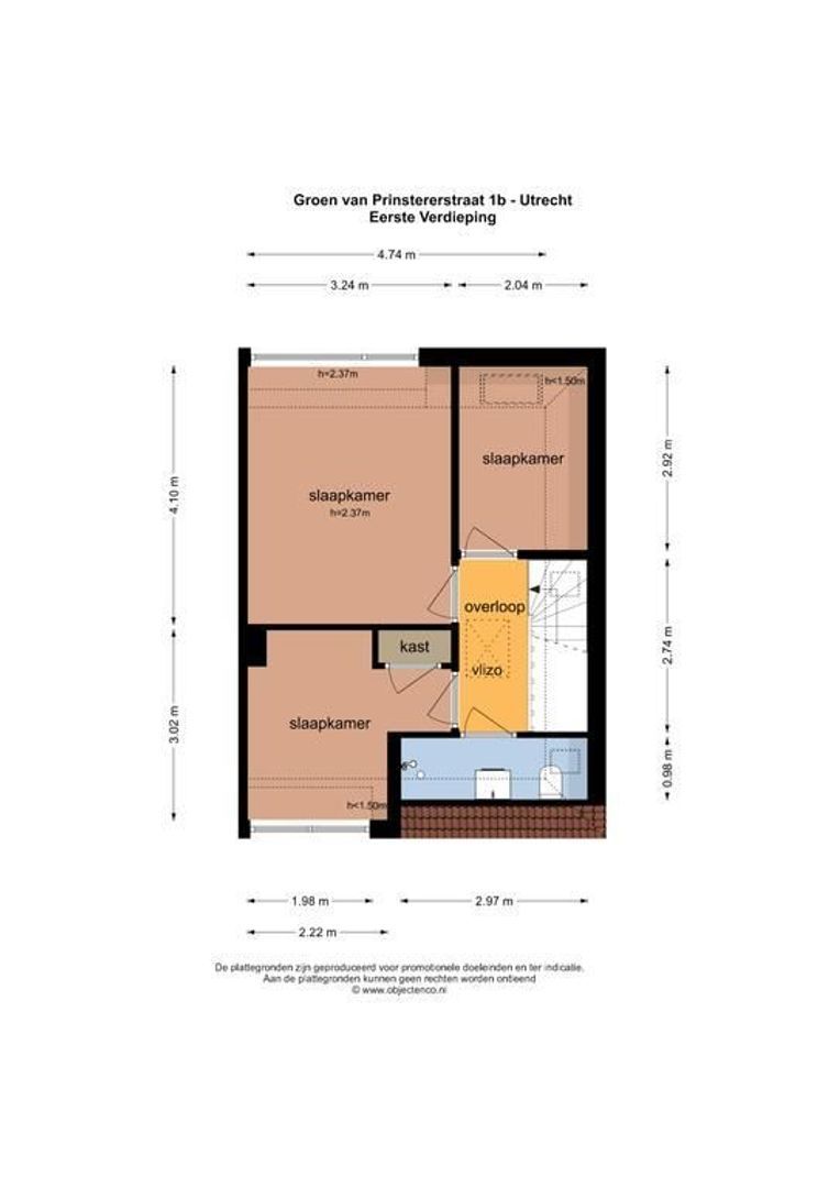 Groen van Prinstererstraat 1 B, Utrecht plattegrond-49