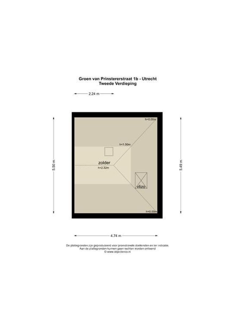 Groen van Prinstererstraat 1 B, Utrecht plattegrond-49