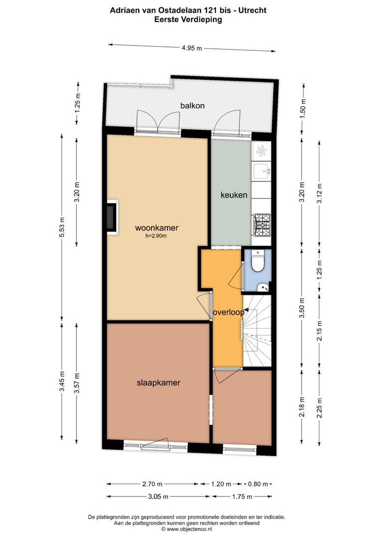 Adriaen van Ostadelaan 121 BS, Utrecht plattegrond-34
