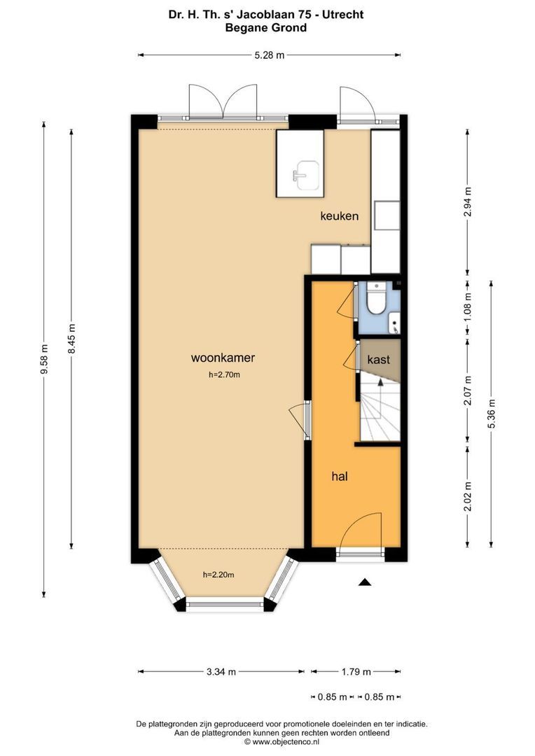 Dr. H. Th. s' Jacoblaan 75, Utrecht plattegrond-53