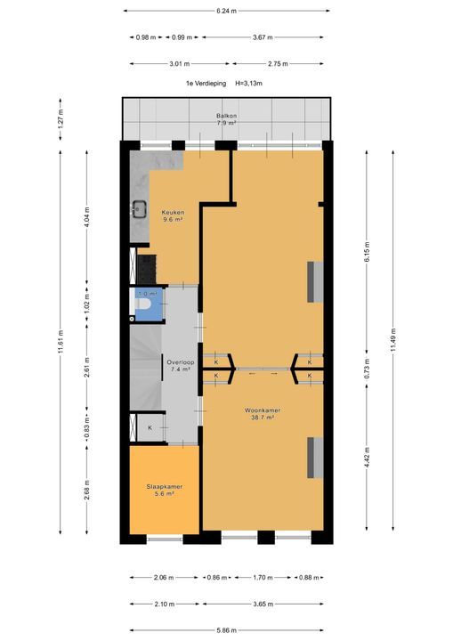 Obrechtstraat 424, Den Haag plattegrond-48
