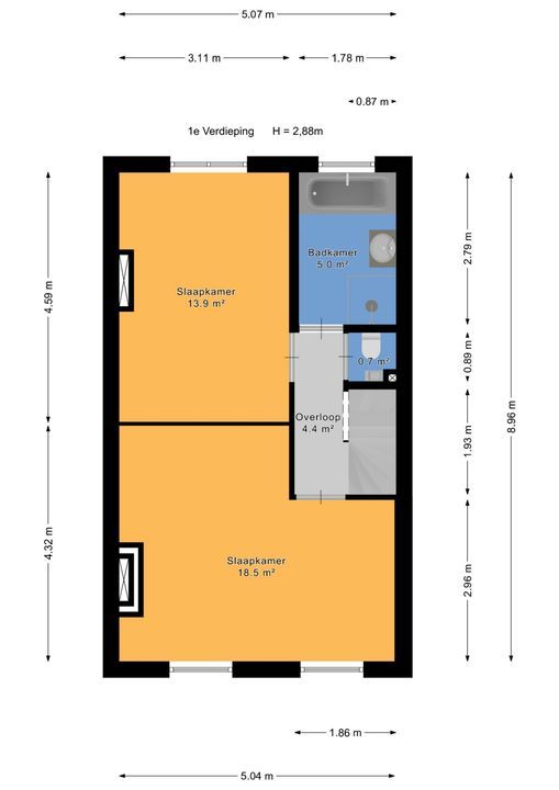 De Perponcherstraat 24 B, Den Haag plattegrond-47