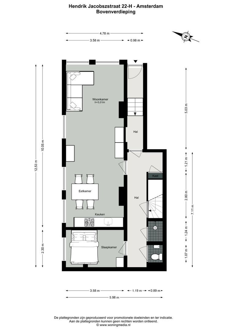 Hendrik Jacobszstraat 22 H, Amsterdam plattegrond-1