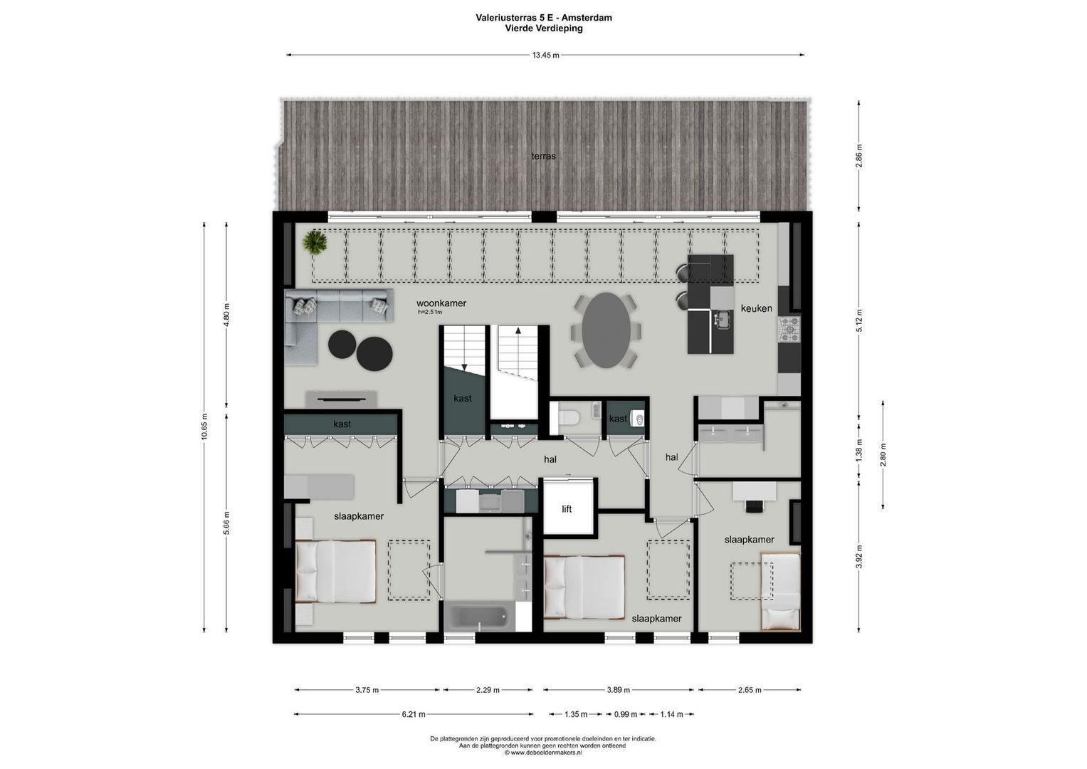 Valeriusterras 5 E, Amsterdam plattegrond-1