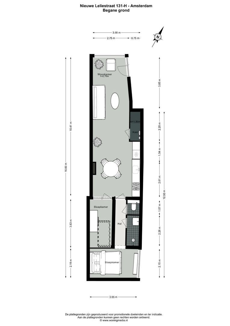 Nieuwe Leliestraat 131 H, Amsterdam plattegrond-0