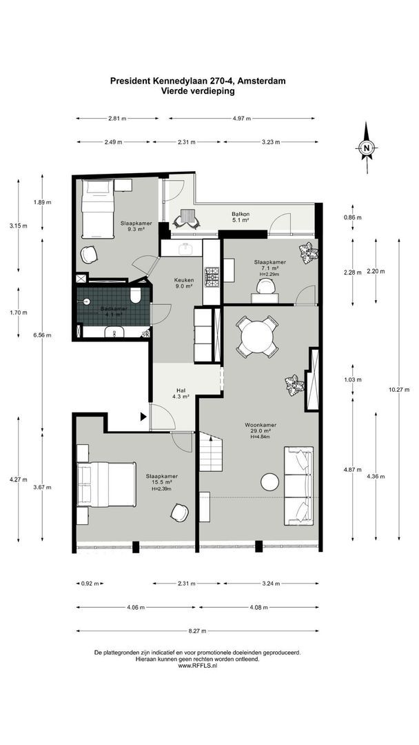 President Kennedylaan 270 4, Amsterdam plattegrond-0