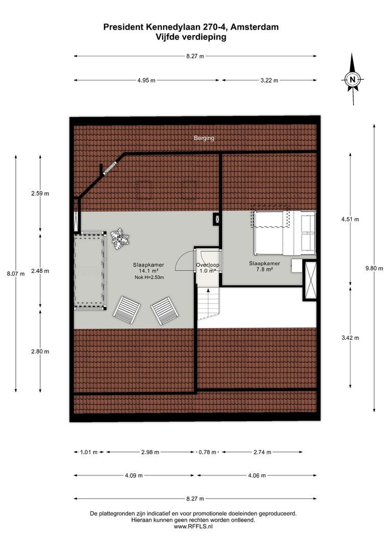 President Kennedylaan 270 4, Amsterdam plattegrond-1