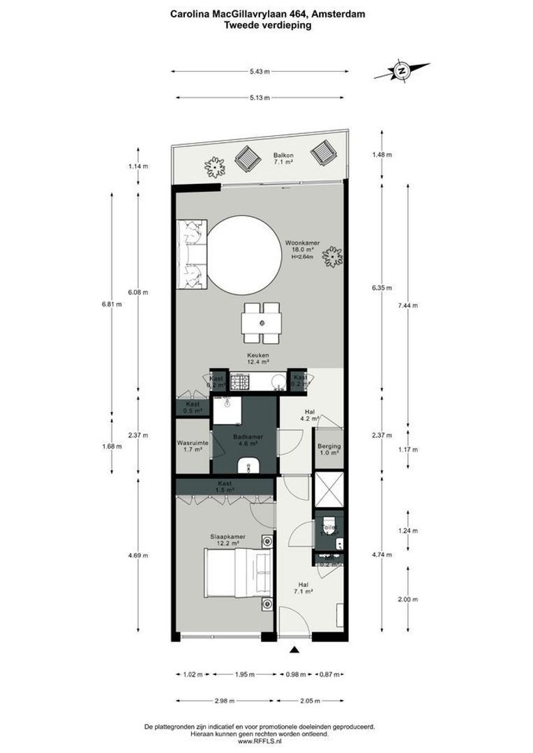 Carolina MacGillavrylaan 464, Amsterdam plattegrond-1