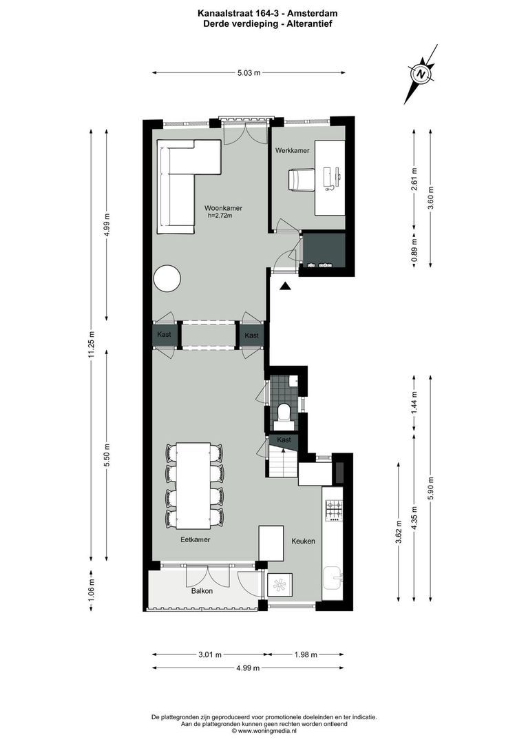 Kanaalstraat 164 3, Amsterdam plattegrond-3