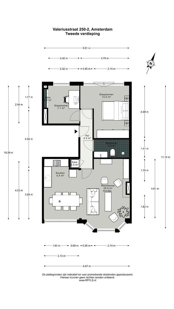 Valeriusstraat 250 2, Amsterdam plattegrond-0