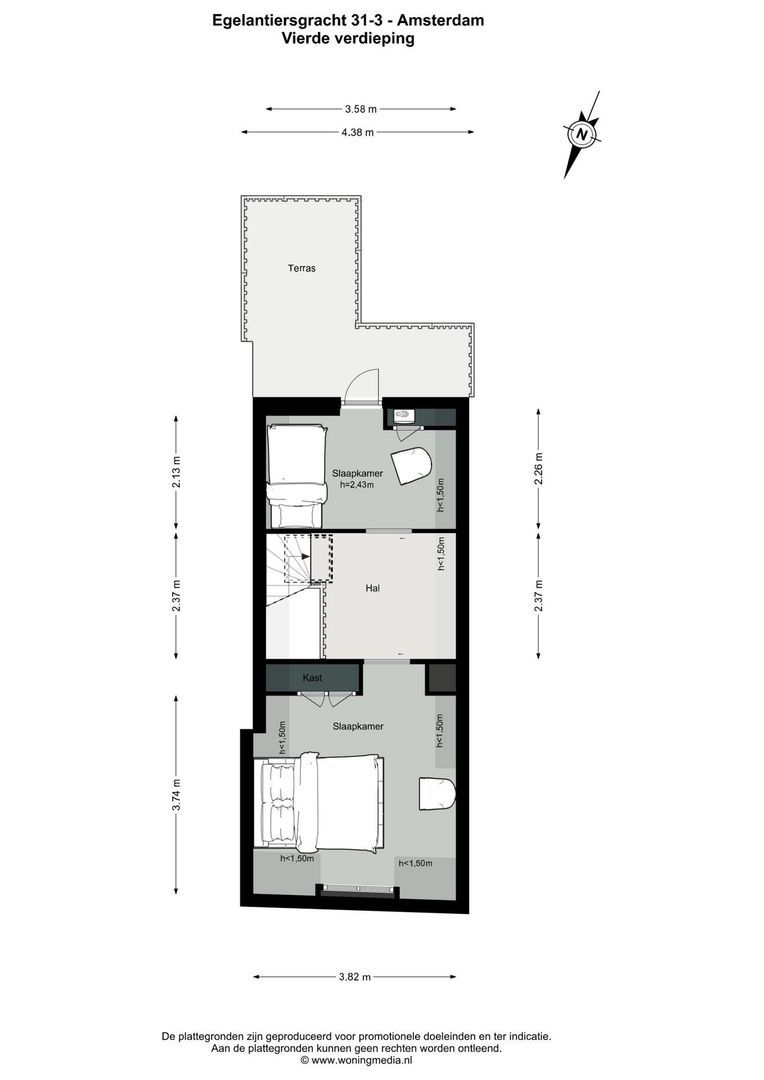 Egelantiersgracht 31 3, Amsterdam plattegrond-2