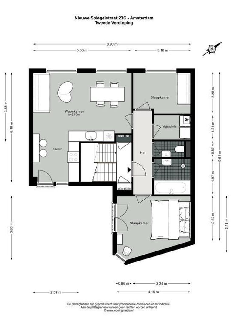 Nieuwe Spiegelstraat 23 C, Amsterdam plattegrond-0