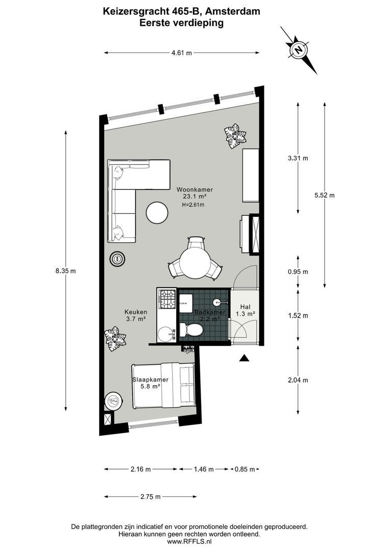 Keizersgracht 465 B, Amsterdam plattegrond-0