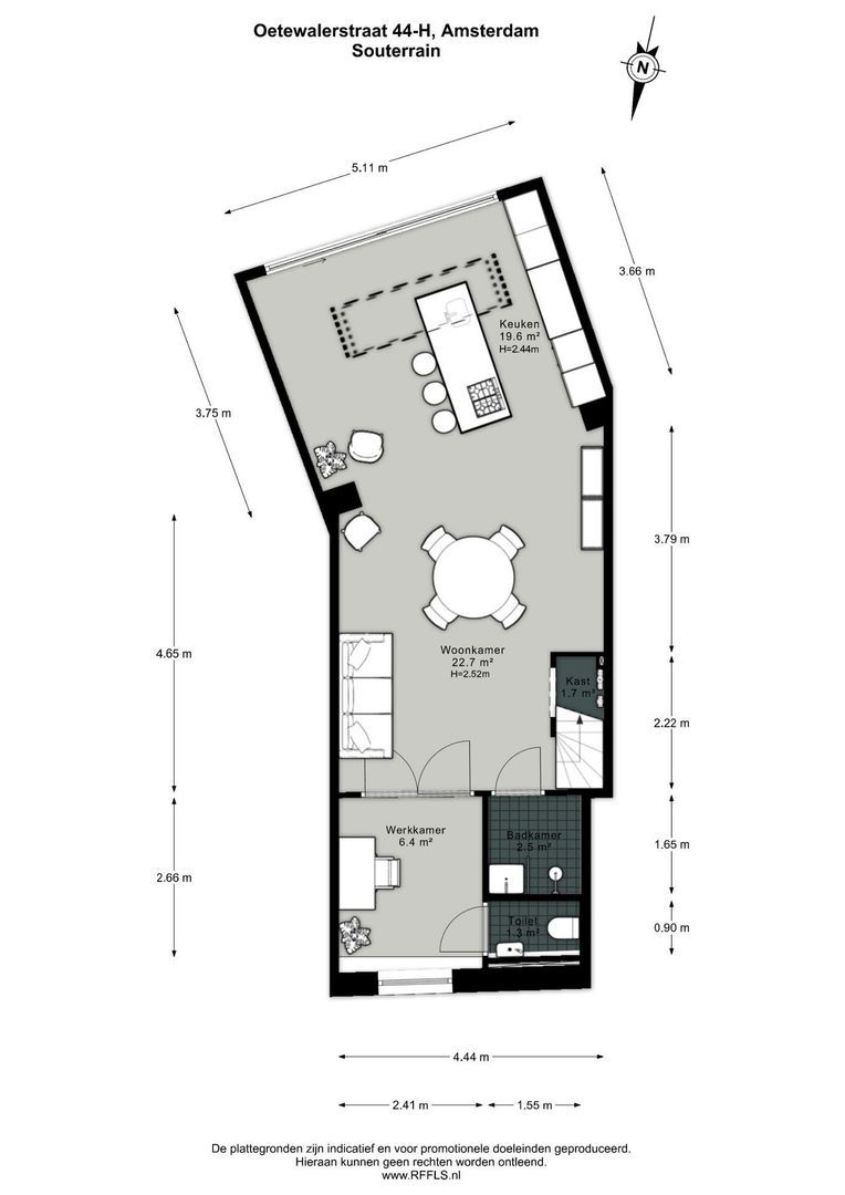 Oetewalerstraat 44 H, Amsterdam plattegrond-0