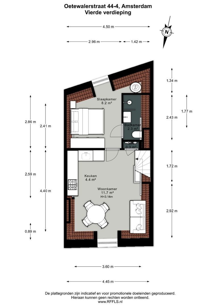 Oetewalerstraat 44 4, Amsterdam plattegrond-1