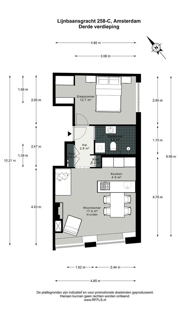 Lijnbaansgracht 258 C, Amsterdam plattegrond-0