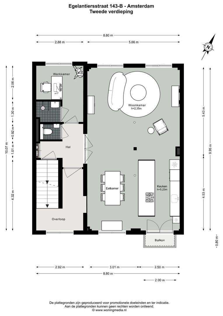 Egelantiersstraat 143 B, Amsterdam plattegrond-2