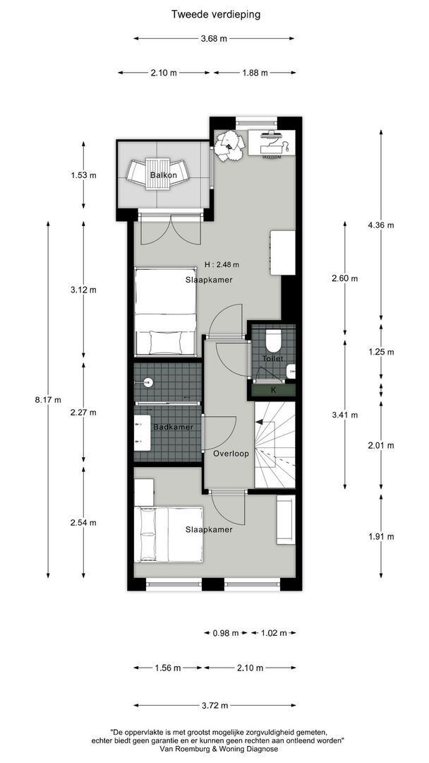 Tweede Boomdwarsstraat 10, Amsterdam plattegrond-4