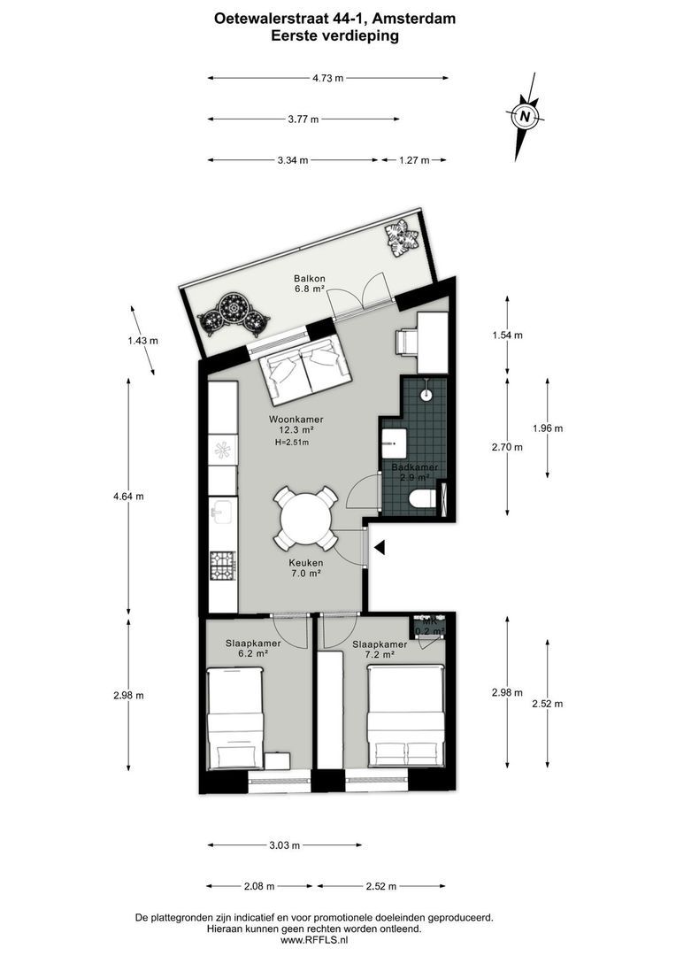 Oetewalerstraat 44 1, Amsterdam plattegrond-0