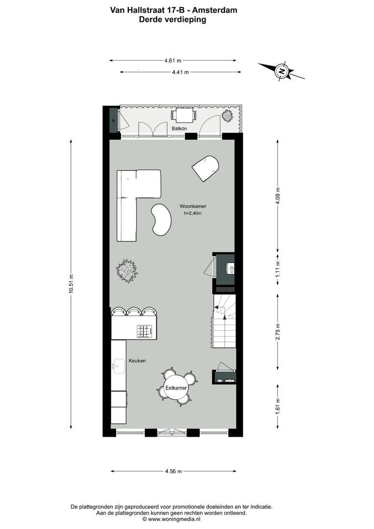 Van Hallstraat 17 B, Amsterdam plattegrond-1