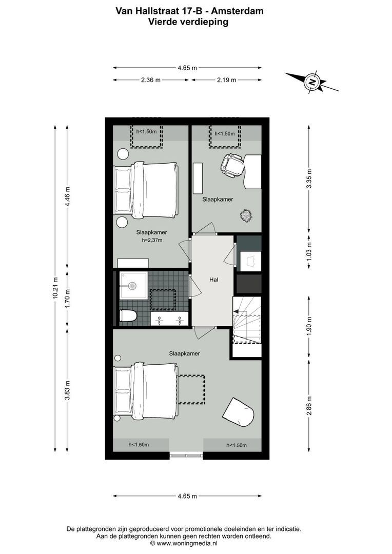 Van Hallstraat 17 B, Amsterdam plattegrond-2