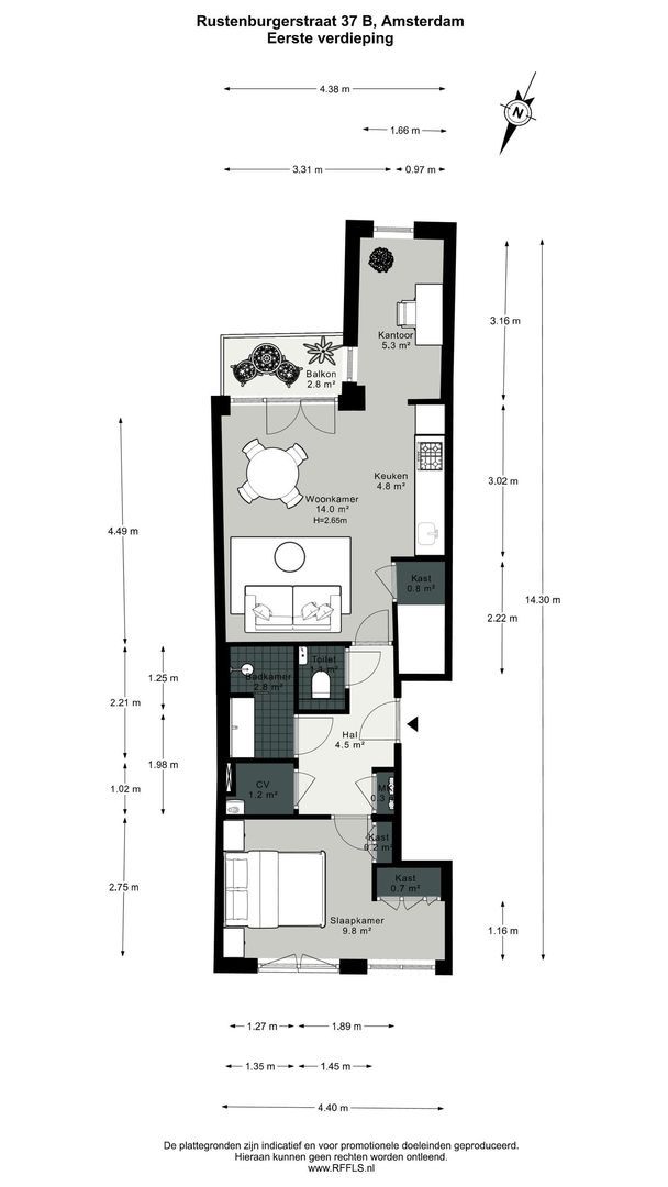 Rustenburgerstraat 37 B, Amsterdam plattegrond-0