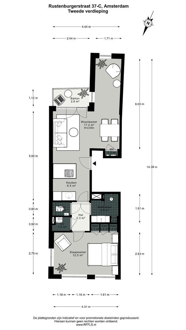 Rustenburgerstraat 37 C, Amsterdam plattegrond-0