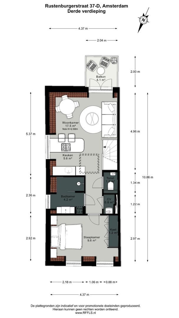 Rustenburgerstraat 37 D, Amsterdam plattegrond-1