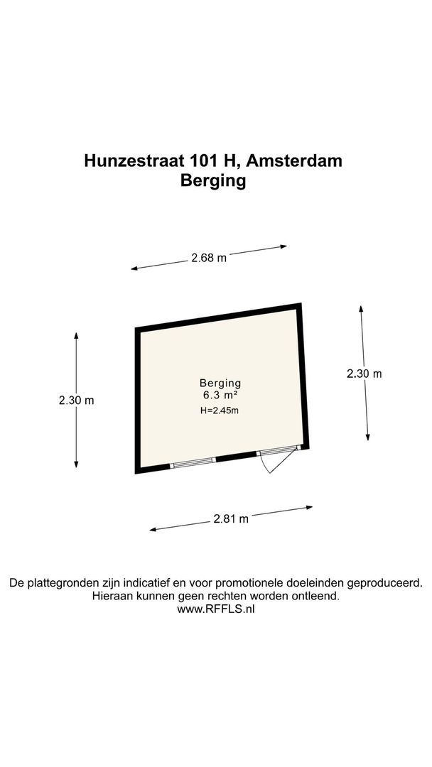 Hunzestraat 101 H, Amsterdam plattegrond-2