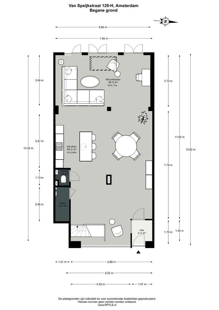 Van Speijkstraat 129 H, Amsterdam plattegrond-0