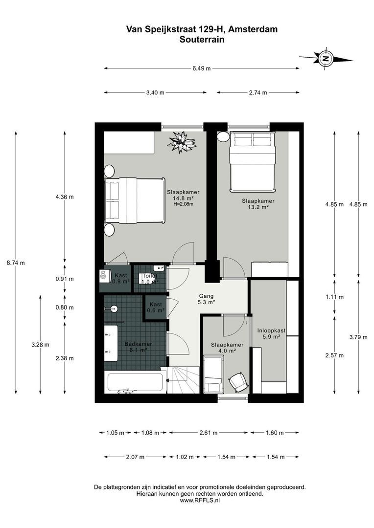 Van Speijkstraat 129 H, Amsterdam plattegrond-2