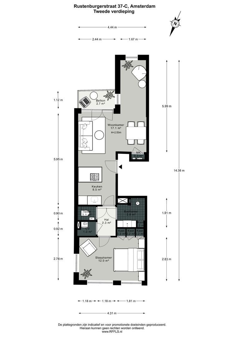 Rustenburgerstraat 37 C, Amsterdam plattegrond-0