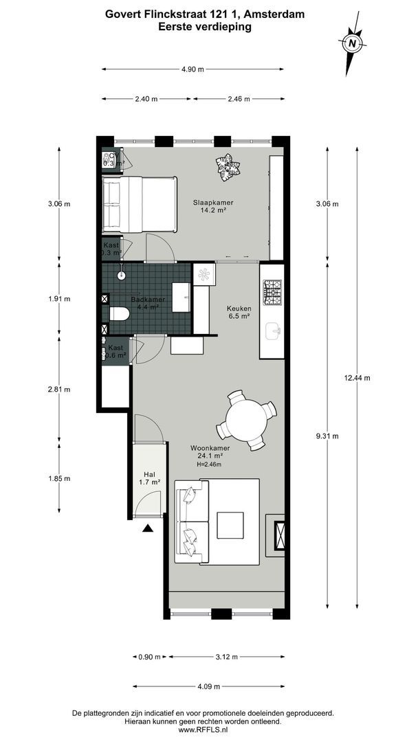 Govert Flinckstraat 121 1, Amsterdam plattegrond-0