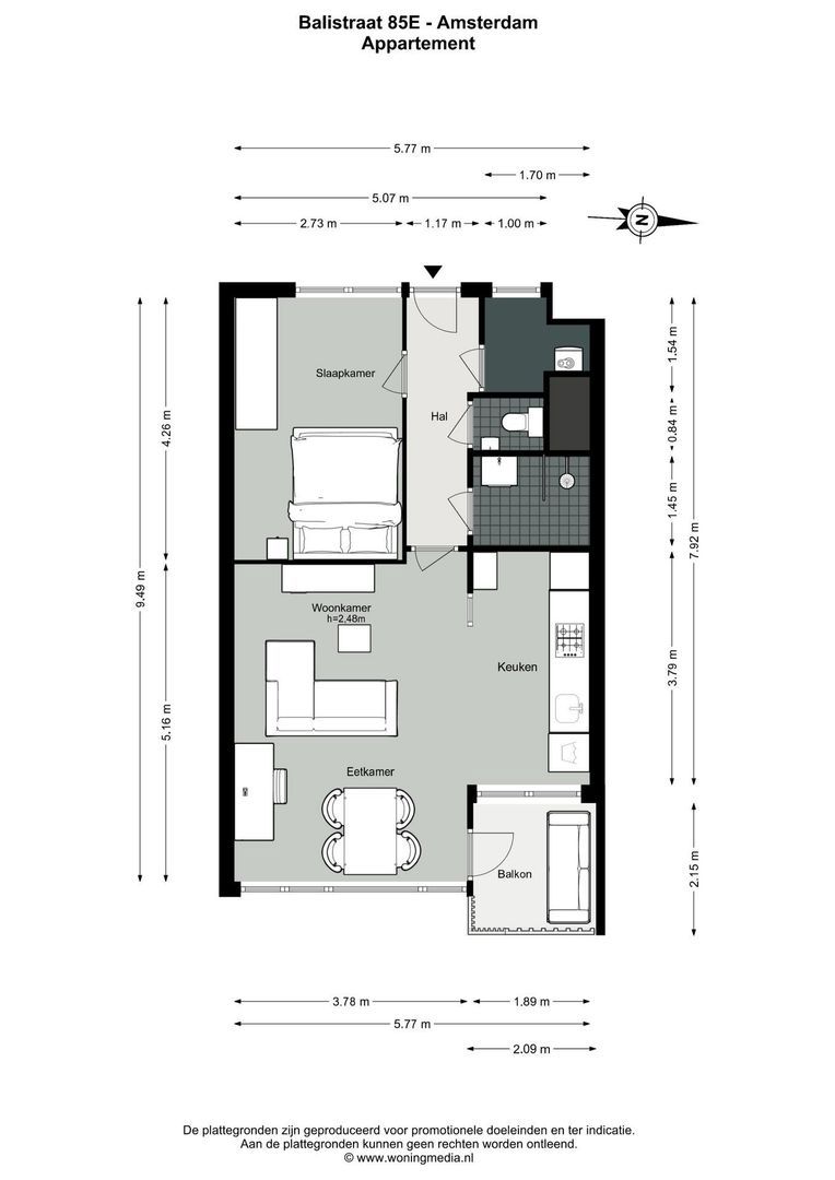 Balistraat 85 E, Amsterdam plattegrond-0