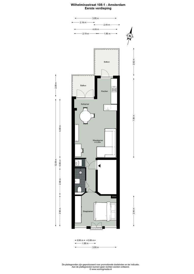 Wilhelminastraat 108 1, Amsterdam plattegrond-0