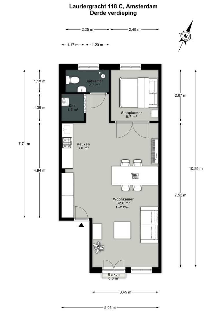 Lauriergracht 118 C, Amsterdam plattegrond-0