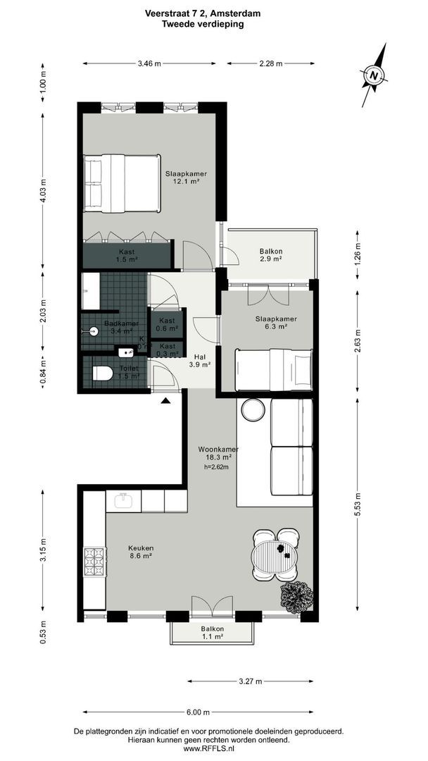 Veerstraat 7 2, Amsterdam plattegrond-0