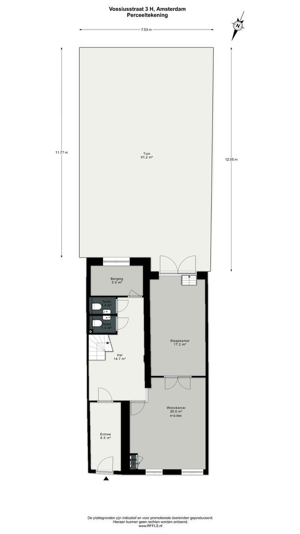 Vossiusstraat 3 H, Amsterdam plattegrond-5